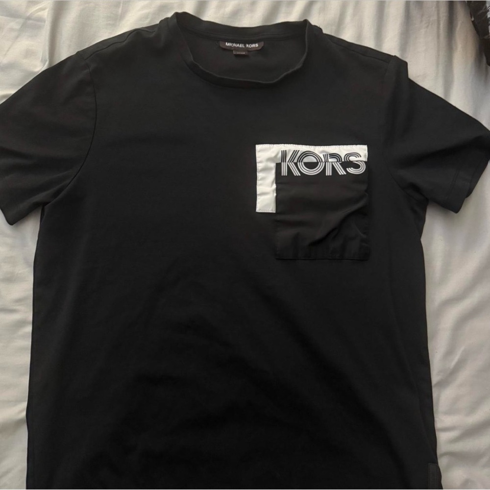 Michael Kors Black Tee with White Logo Accent